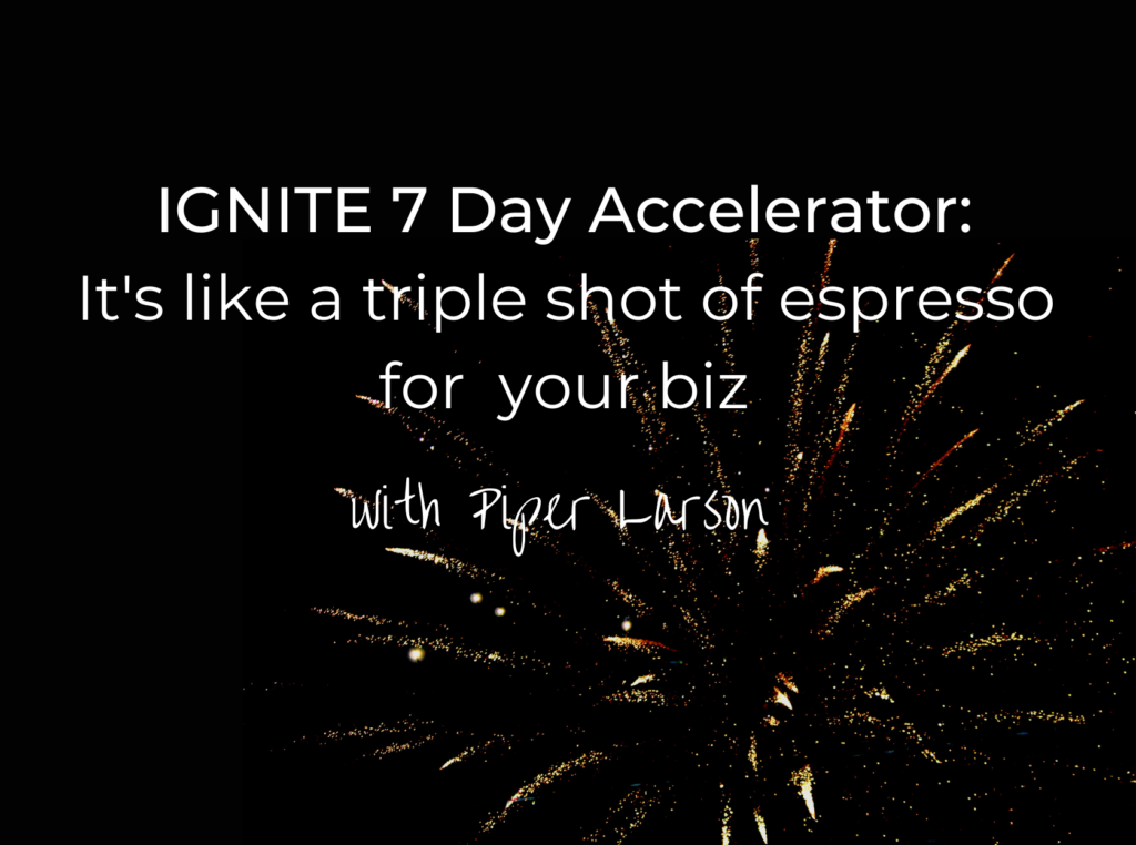 IGNITE 7 Day Accelerator: It's like a triple shot of espresso for your biz